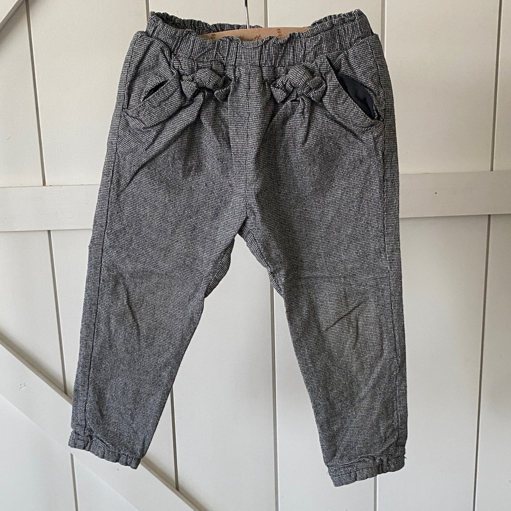 Zara Kids Double Bow Charcoal Pants